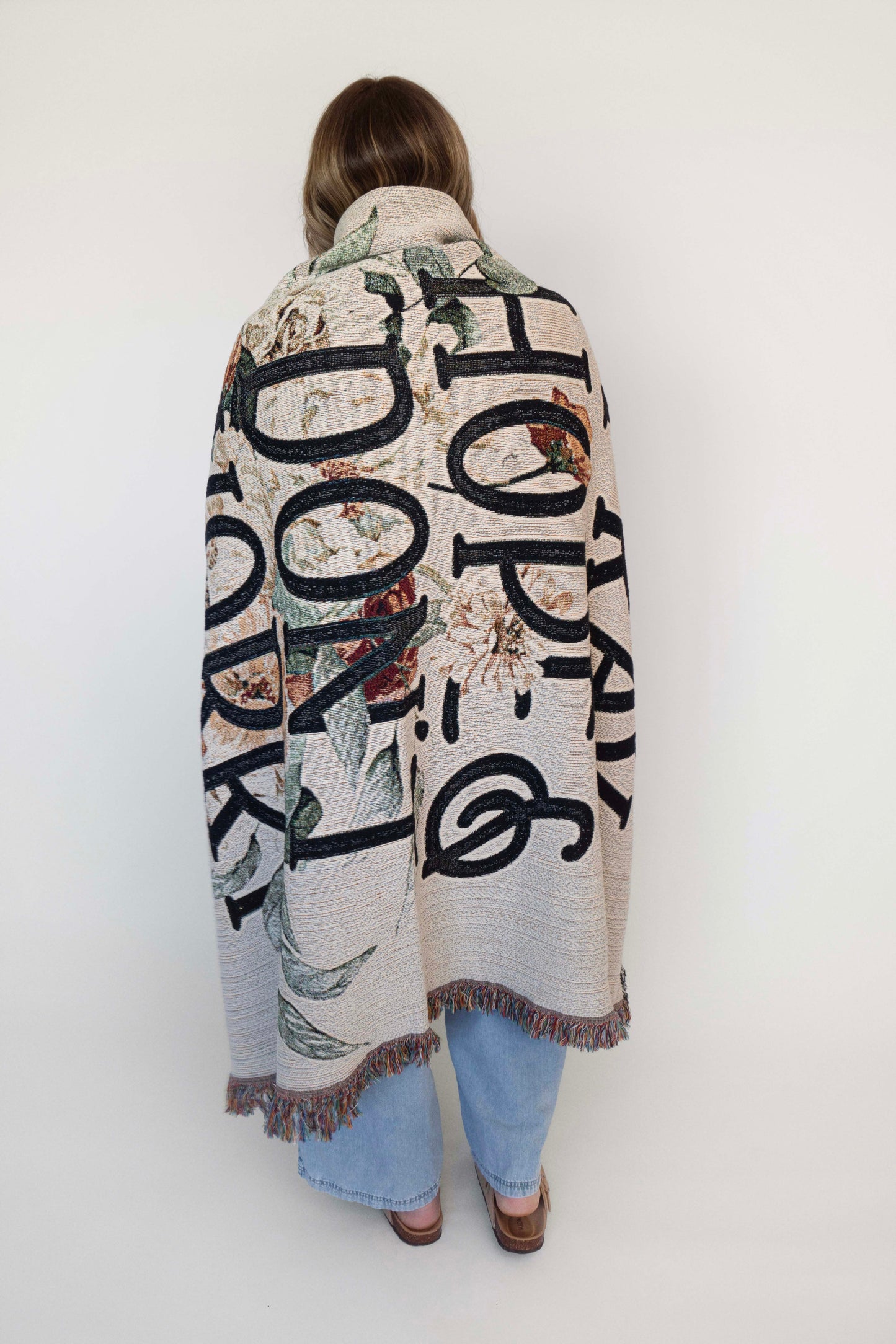 Pray Hope & Don't Worry Woven Cotton Blanket