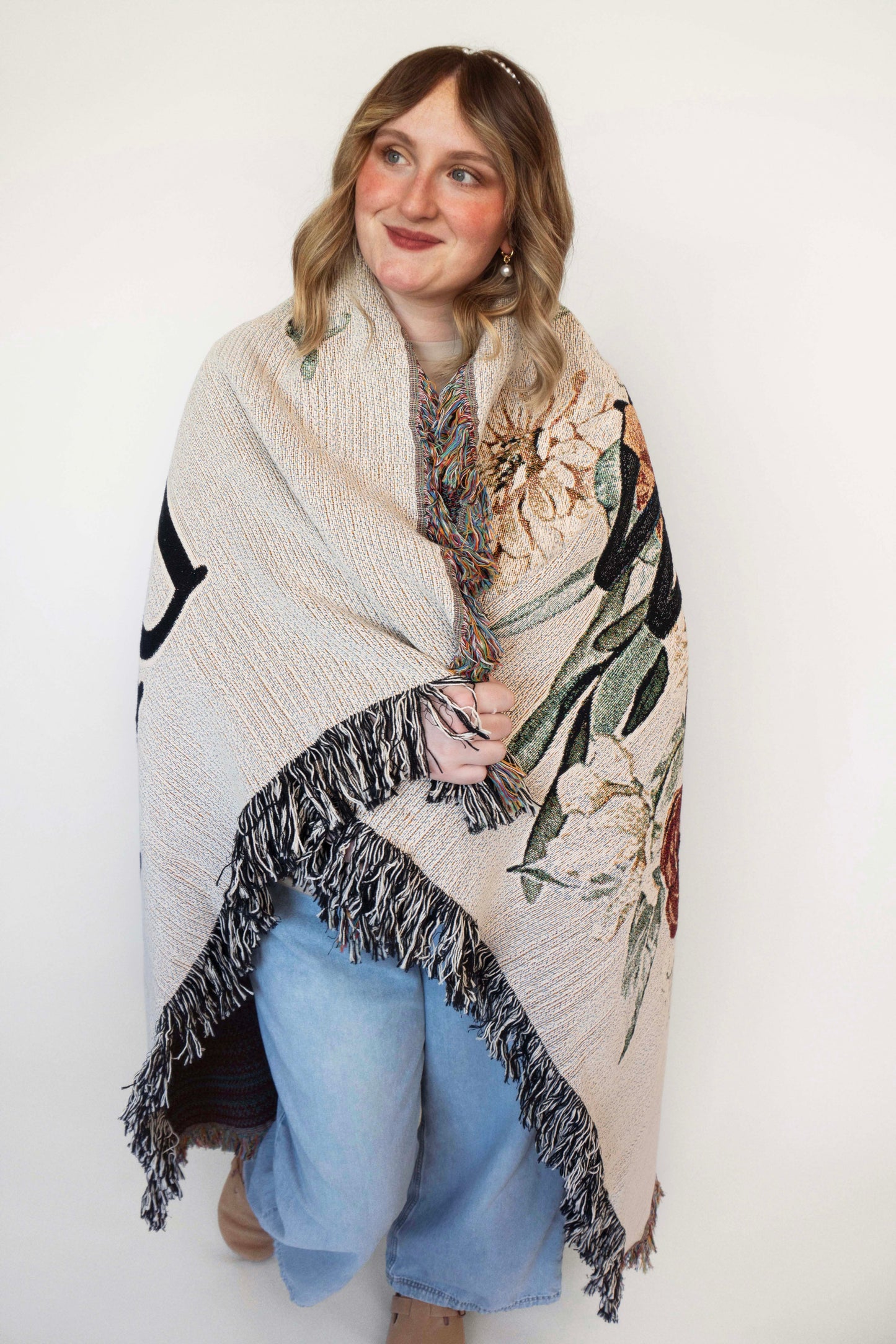 Pray Hope & Don't Worry Woven Cotton Blanket