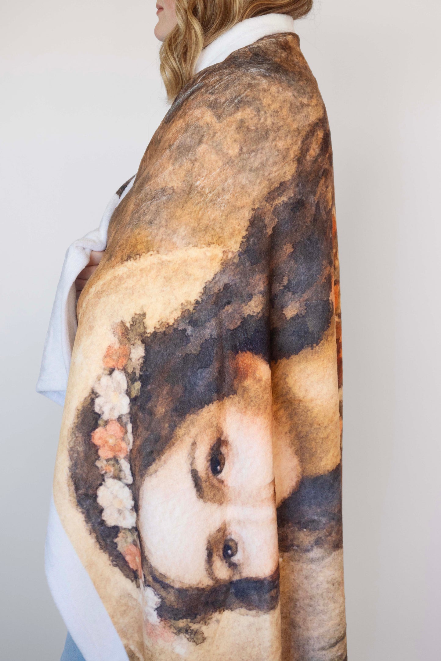 Saint Philomena Polaroid Velveteen Plush Throw Blanket