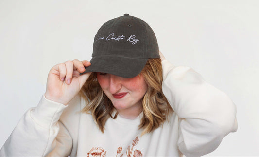 Viva Cristo Rey Embroidered Corduroy Baseball Hat