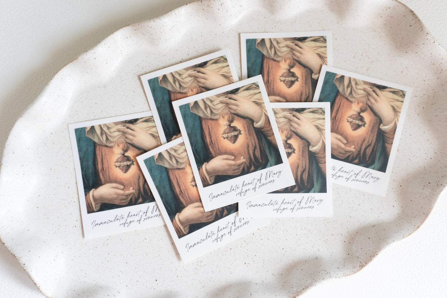 Immaculate heart of Mary, refuge of sinners Polaroid Sticker | Catholic Vinyl Sticker