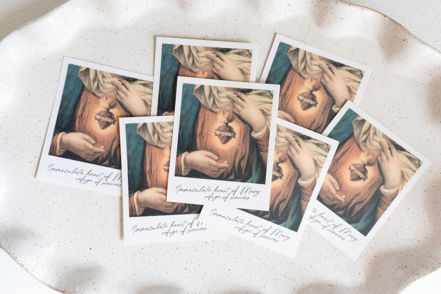 Immaculate heart of Mary, refuge of sinners Polaroid Sticker | Catholic Vinyl Sticker