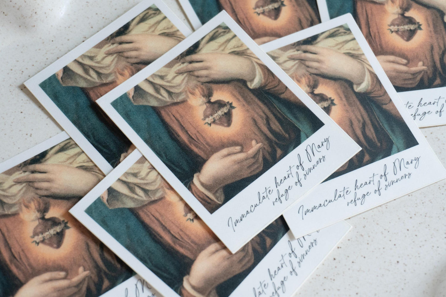 Immaculate heart of Mary, refuge of sinners Polaroid Sticker | Catholic Vinyl Sticker