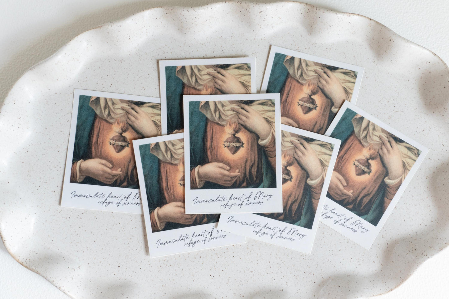 Immaculate heart of Mary, refuge of sinners Polaroid Sticker | Catholic Vinyl Sticker