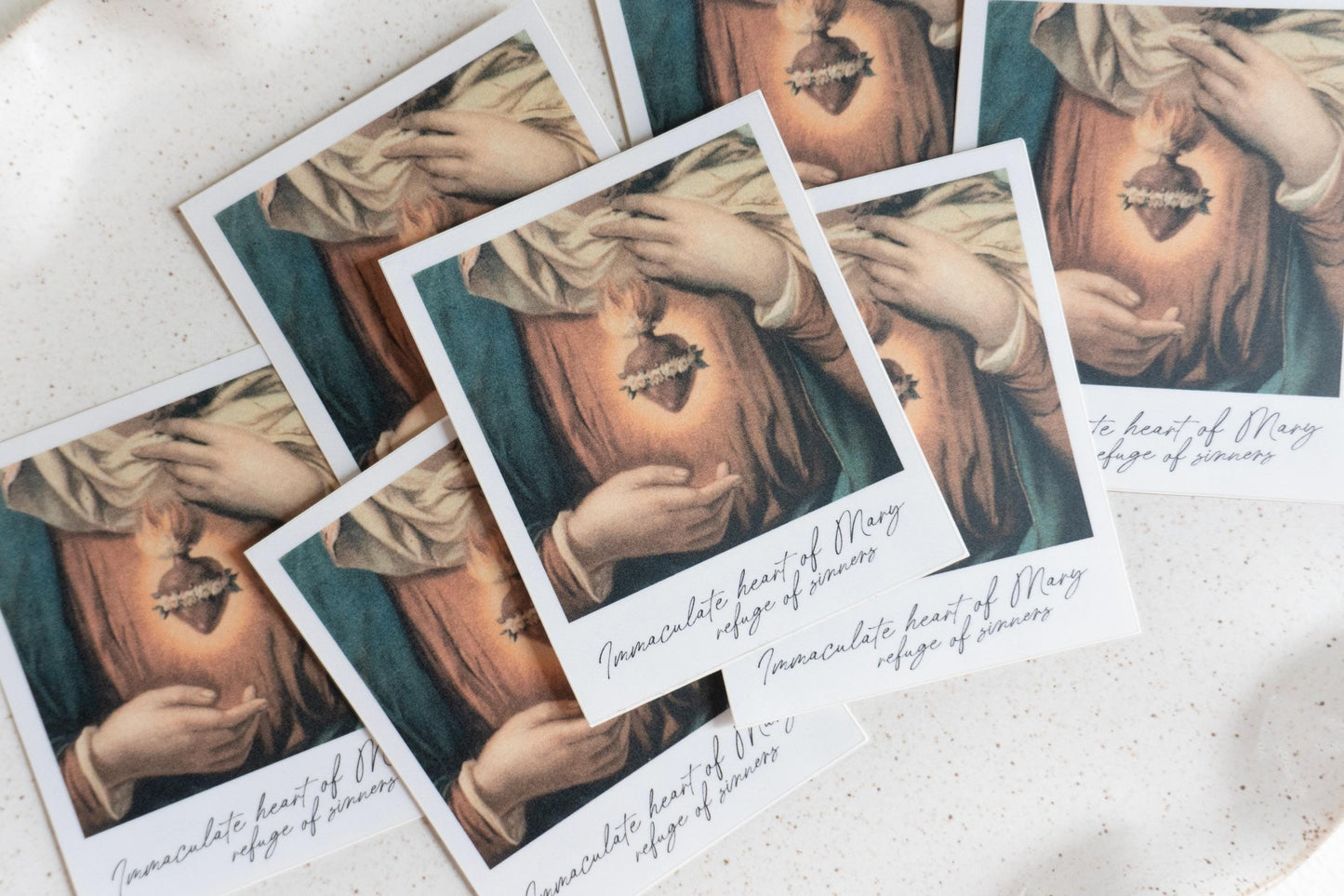 Immaculate heart of Mary, refuge of sinners Polaroid Sticker | Catholic Vinyl Sticker