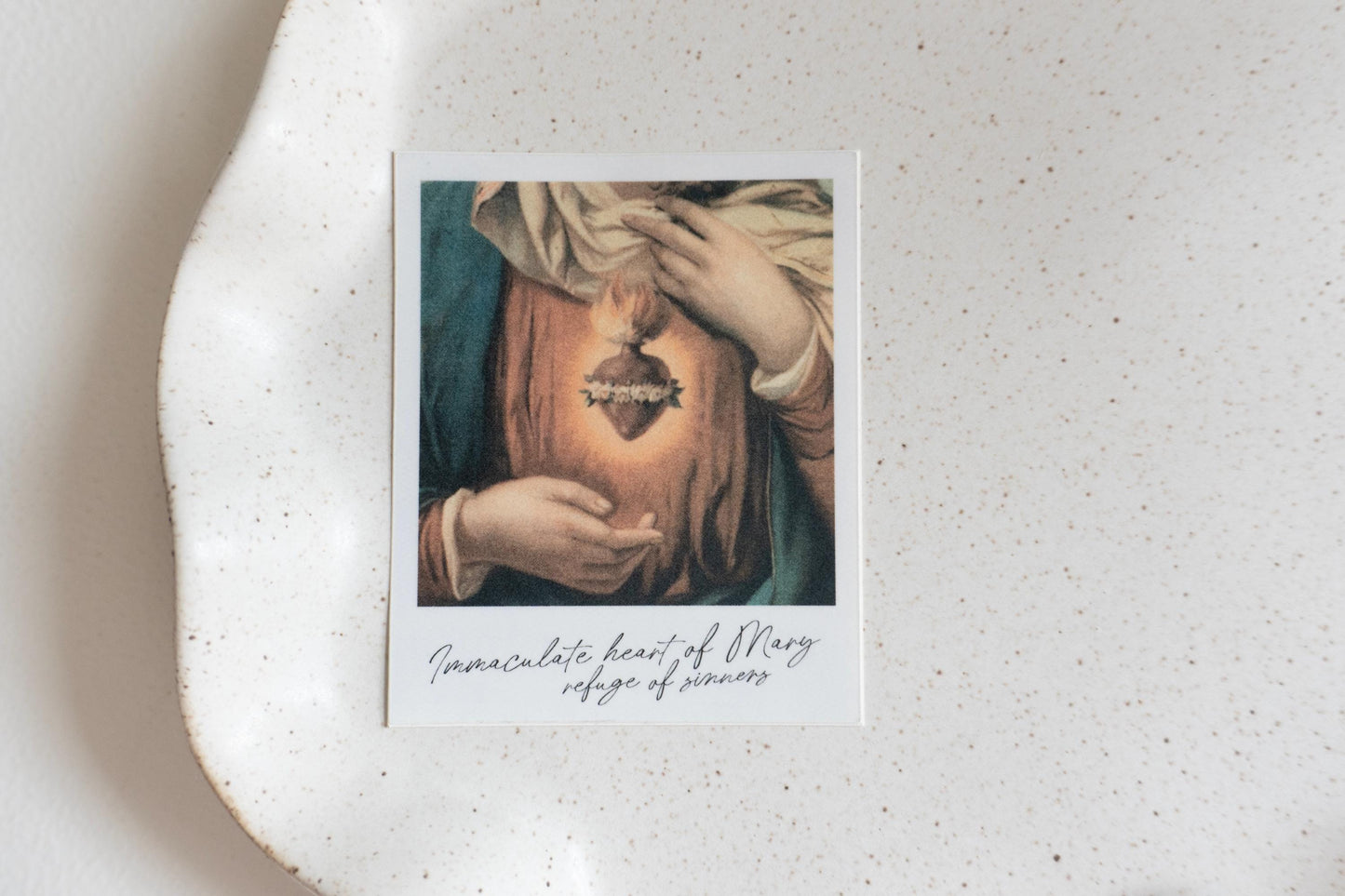 Immaculate heart of Mary, refuge of sinners Polaroid Sticker | Catholic Vinyl Sticker