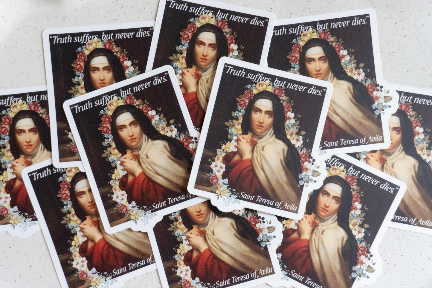 Truth suffers but never dies - Saint Teresa of Avila   | Catholic Vinyl Sticker
