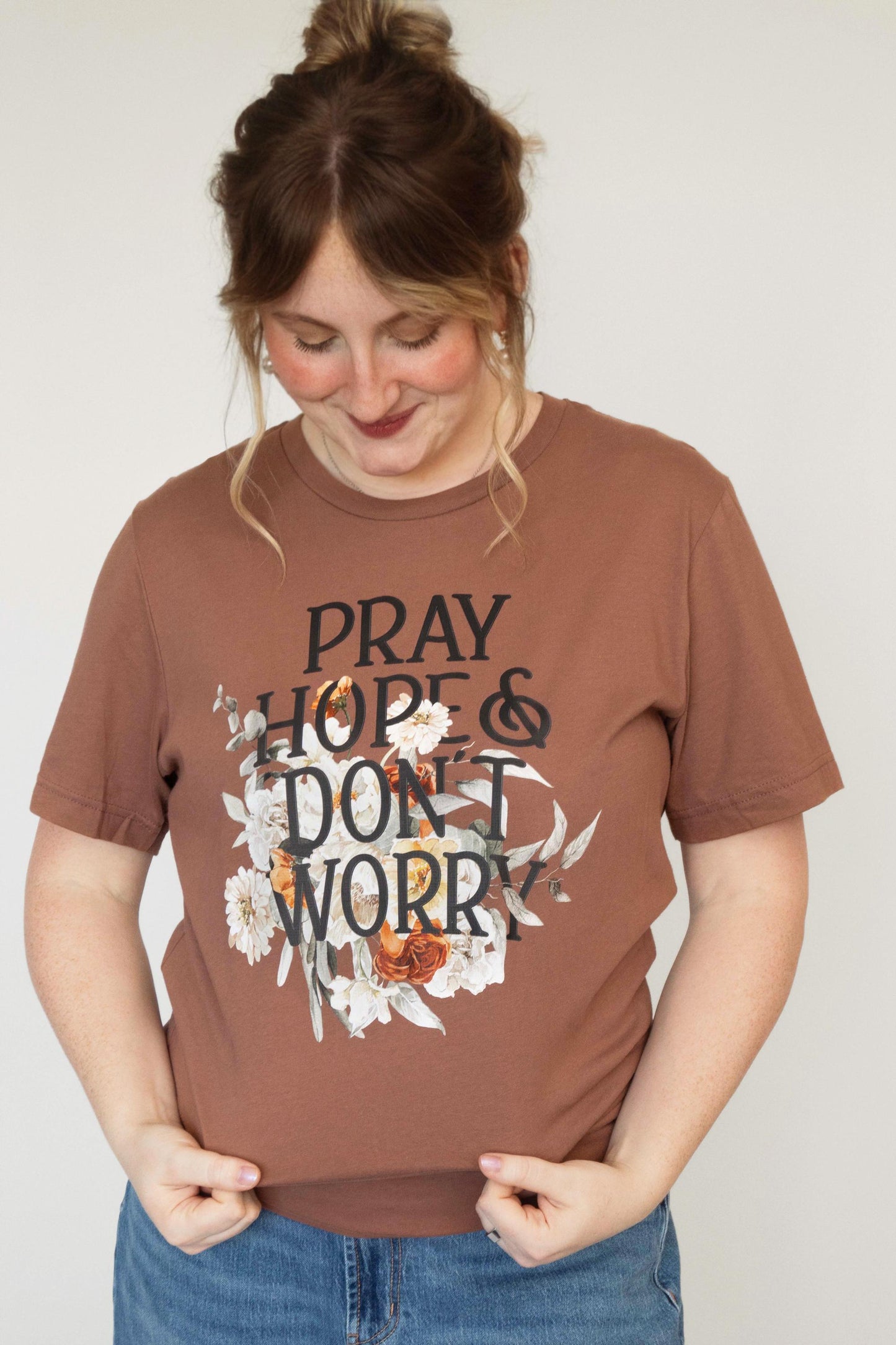 Pray Hope & Don't Worry T-Shirt | Saint Padre Pio Tee | Beloved Filia