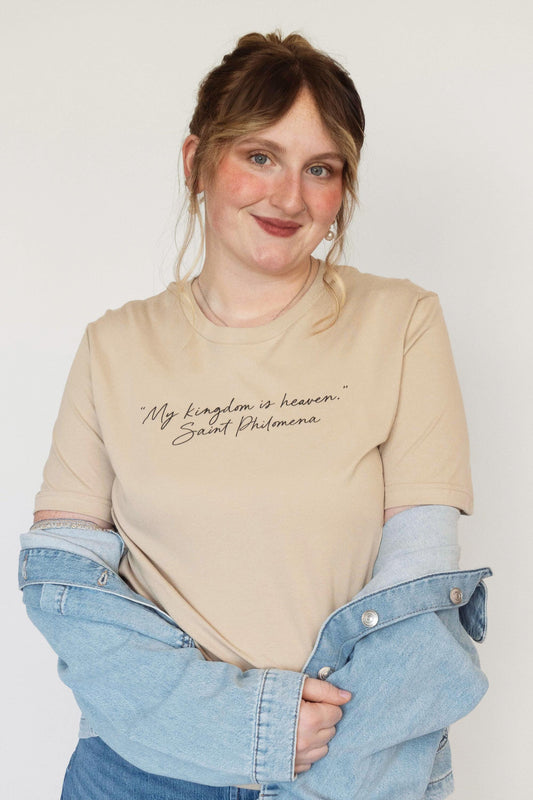 Saint Philomena Polaroid Tee | My Kingdom is Heaven | Beloved Filia