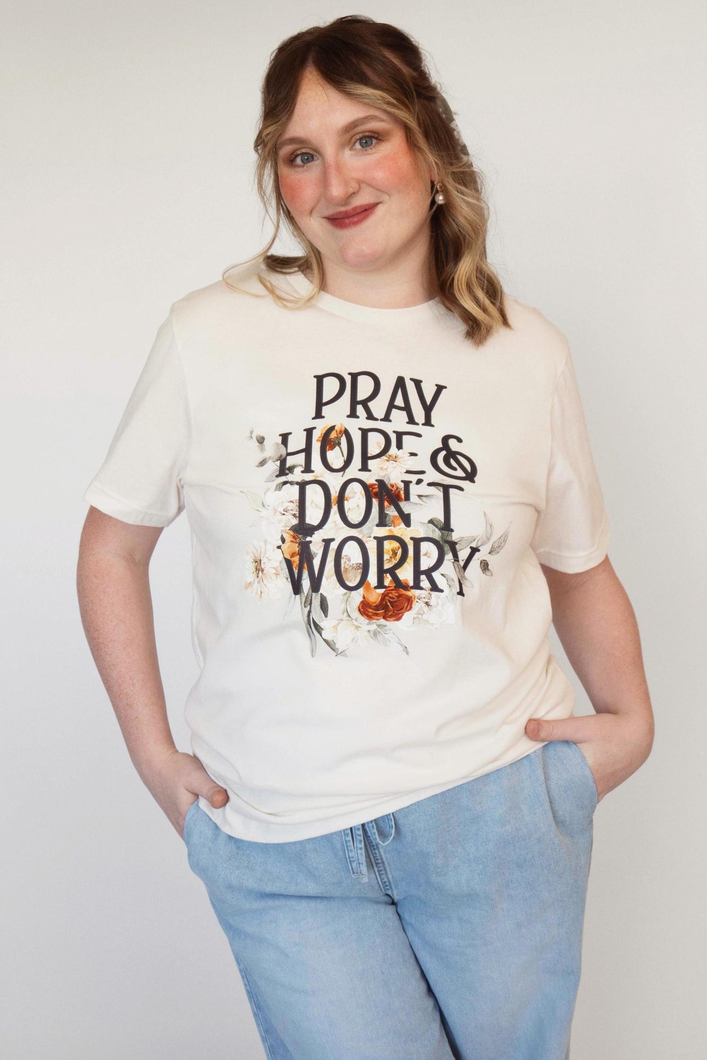 Pray Hope & Don't Worry T-Shirt | Saint Padre Pio Tee | Beloved Filia