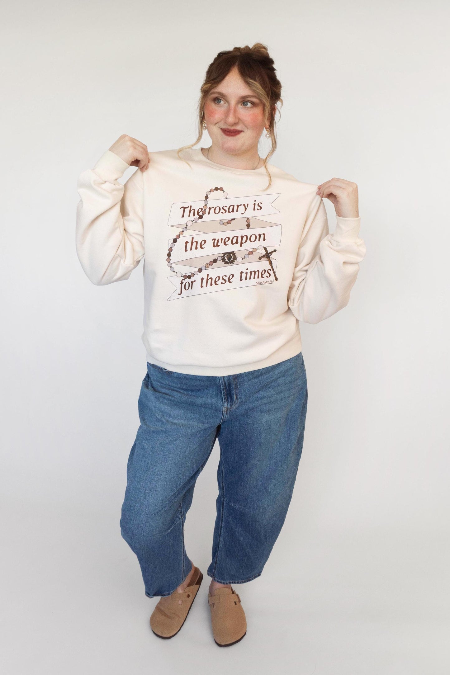 The Rosary is the Weapon Crewneck Sweatshirt