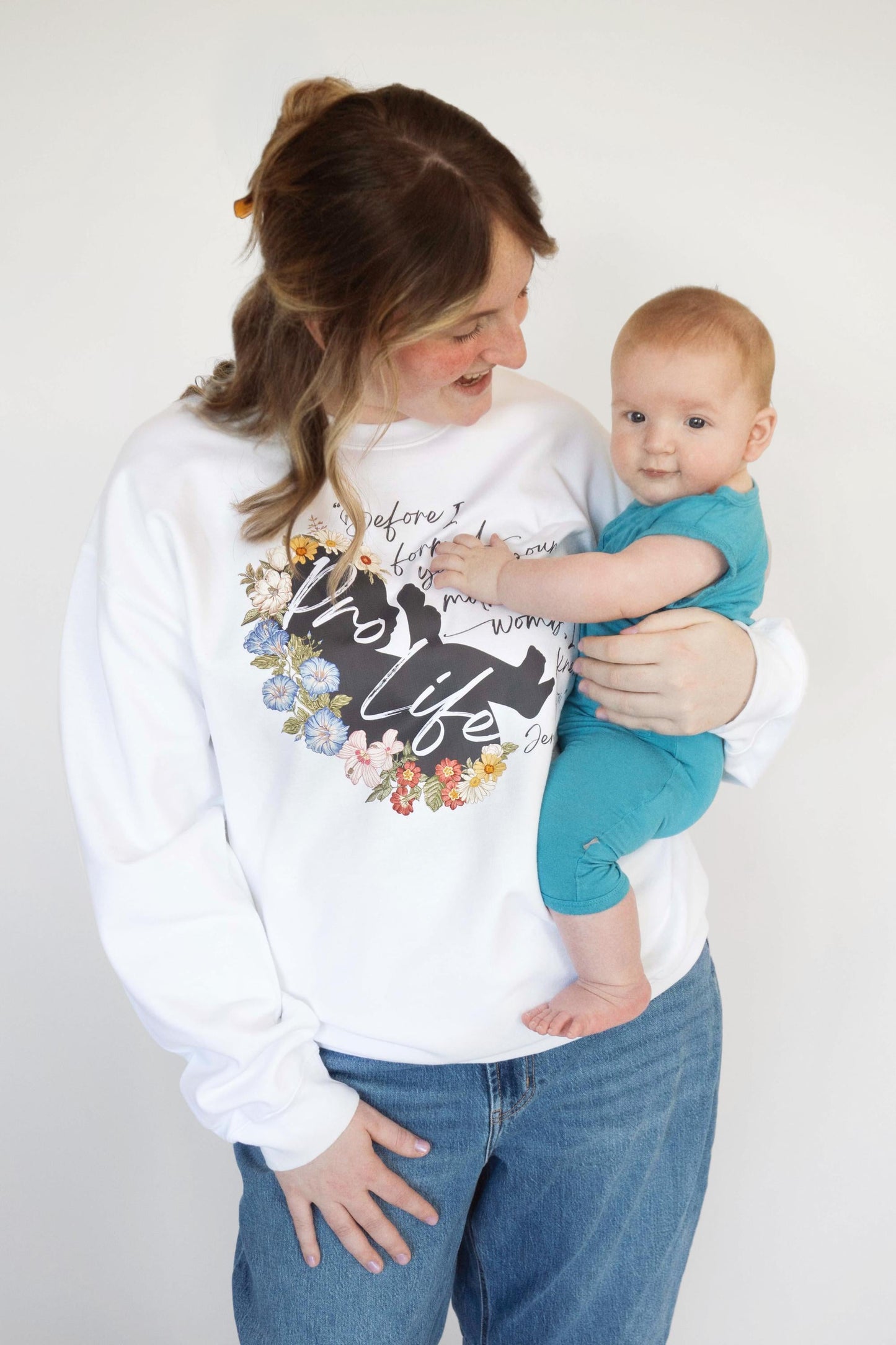 Floral Pro Life Crewneck Sweatshirt