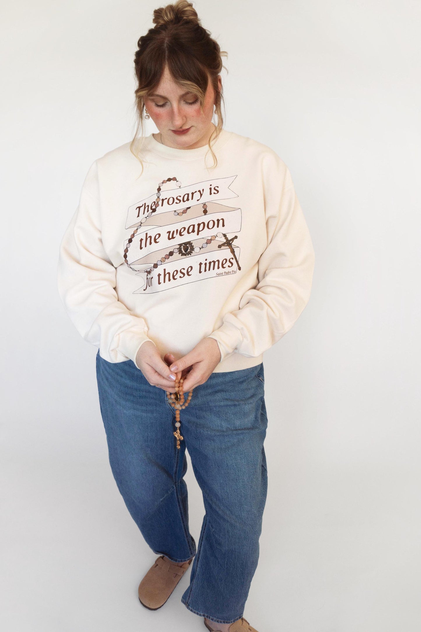 The Rosary is the Weapon Crewneck Sweatshirt