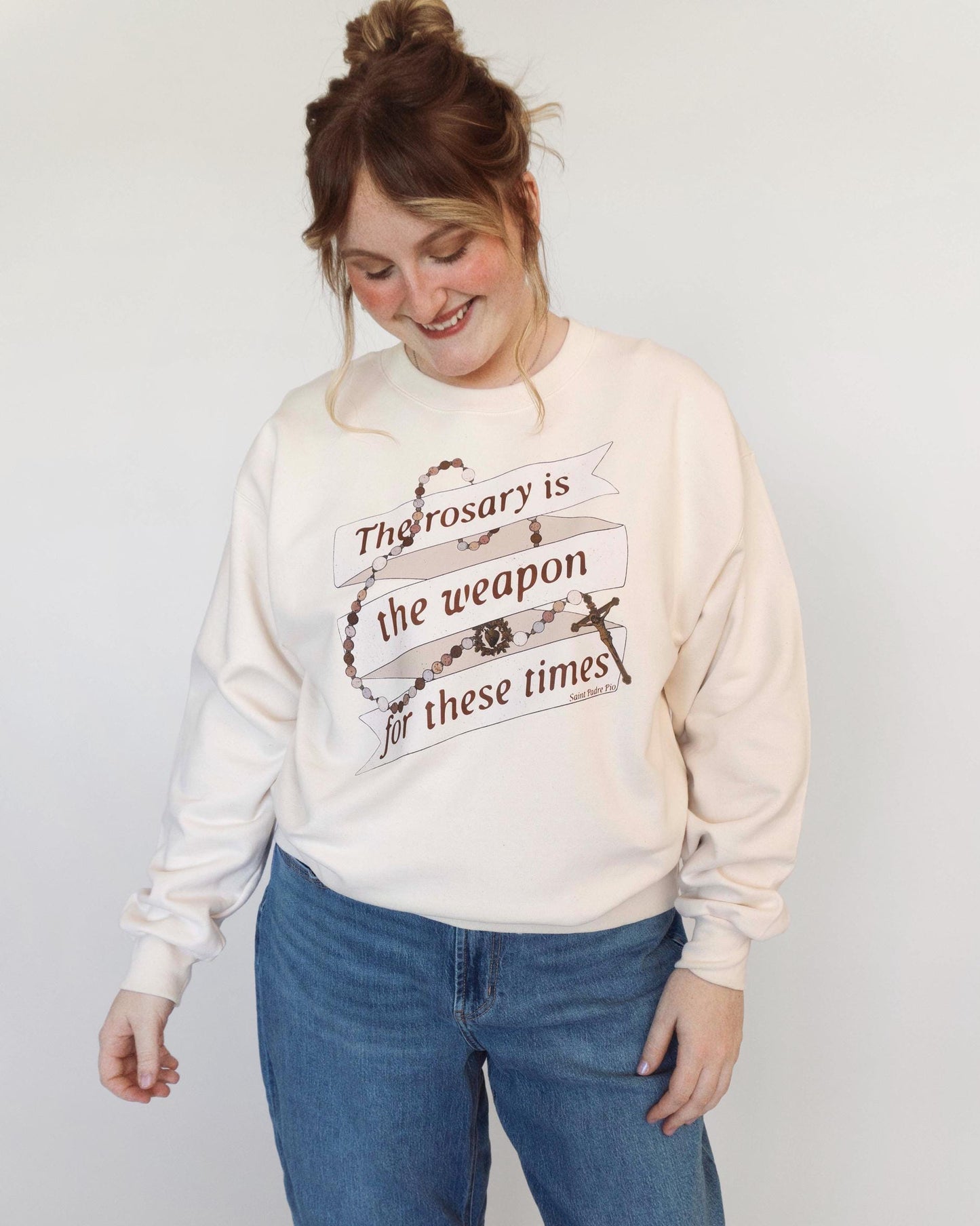 The Rosary is the Weapon Crewneck Sweatshirt