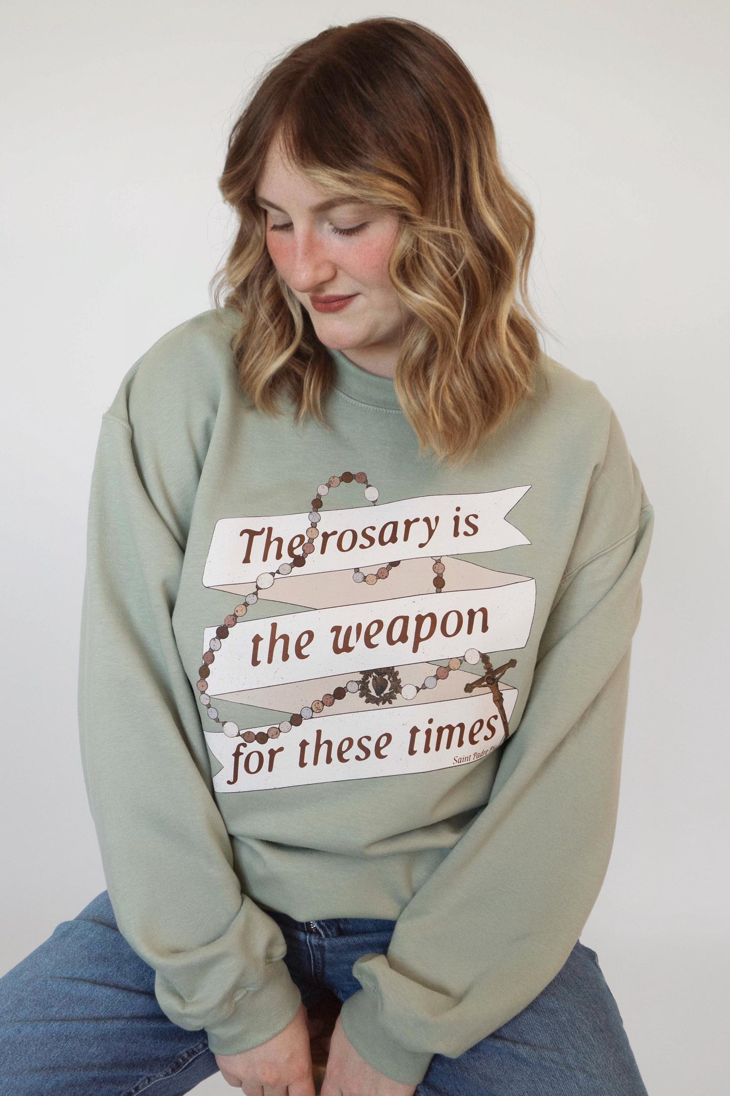 The Rosary is the Weapon Crewneck Sweatshirt