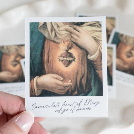 Immaculate heart of Mary, refuge of sinners Polaroid Sticker | Catholic Vinyl Sticker
